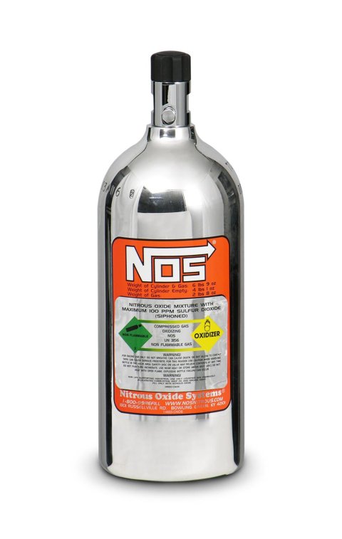 NOS 2.5 lbs. Nitrous Bottle 14720-PNOS Bottle, lbs., Aluminum, Polished, Each
