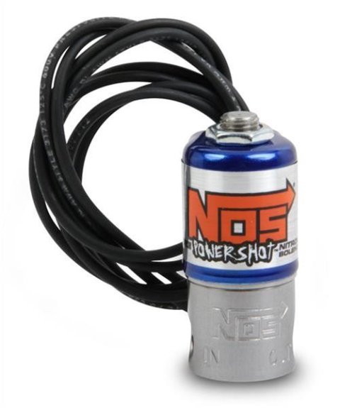 NOS Super Powershot Nitrous Solenoids 18020NOS Oxide Solenoid, Powershot, 150 hp Flow Limit, 8.6 amps, 1/8 in. NPT Female Threads Inlet/Outlet