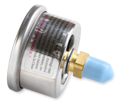 NOS Nitrous Pressure Gauges 15924NOS Gauge, Pressure, 0-1,500 psi, 1 1/2 in., Analog, Mechanical, Blue Face, Each