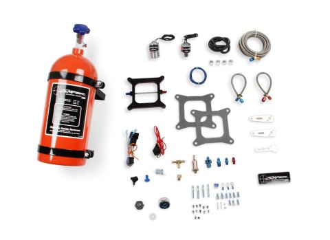 NOS Sniper Nitrous Systems 07002NOS Oxide Systems, Sniper, Square Bore Plate, Wet, 250 hp, 10 lb. Bottle, Orange, Microswitch, Fits Holley 4150 Series Carb Bolt Pattern, Kit