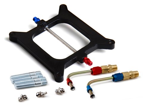 NOS Carburetor and Injector Plate Kits 12530NOS Nitrous Plate, Aluminum, Black, Square Flange, 4-Barrel Carburetor, 100, 125, 150 hp, Kit