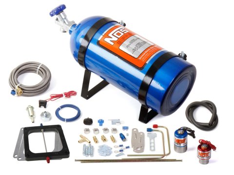NOS Cheater Nitrous Oxide Systems 02002NOS System, Cheater, Wet, 150-250 hp, 10 lb. Bottle, Blue, Dominator 4500, 4-Barrel, Kit