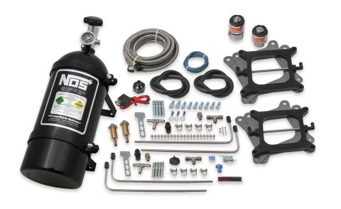 NOS Cheater Nitrous Oxide Systems 02010BNOS System, Cheater, Wet, 150-250 hp, 10 lb. Bottle, Black, Dual, Square Bore, 4-Barrel, Kit