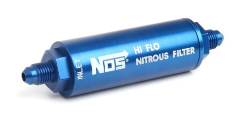 NOS Nitrous and Fuel Filters 15550NOS Filter, In-Line, -4 AN to -4 AN, 140 Micron, Billet Aluminum, Blue Anodized, Each