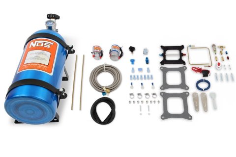 NOS Cheater Nitrous Oxide Systems 02001NOS System, Cheater, Wet, 150-250 hp, 10 lb. Bottle, Blue, Square Bore, 4-Barrel, Kit