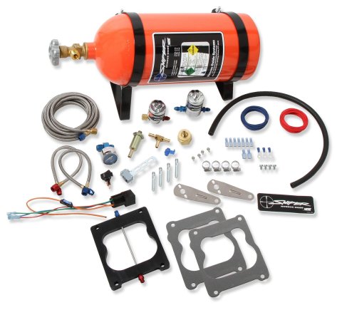 NOS Sniper Nitrous Systems 07007NOS Oxide System, Sniper, Wet, 250 hp, 10 lb. Bottle, Orange, Spread Bore, 4-Barrel, Kit