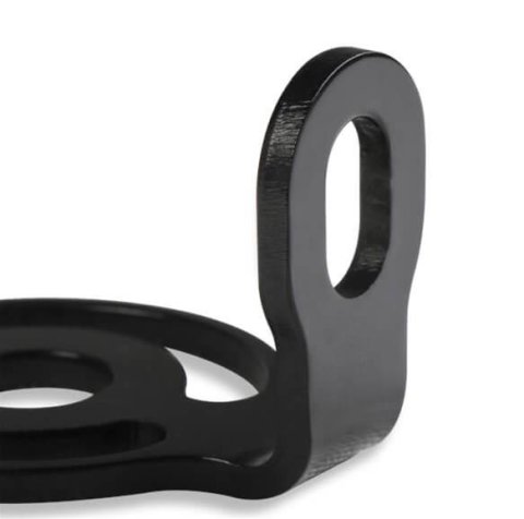 NOS Bottom Mount Solenoid Brackets 16522NOS Mounting Bracket, Nitrous or Fuel Solenoid, Mount, 90 Degree, Large Body, Aluminum, Black Anodized, Each