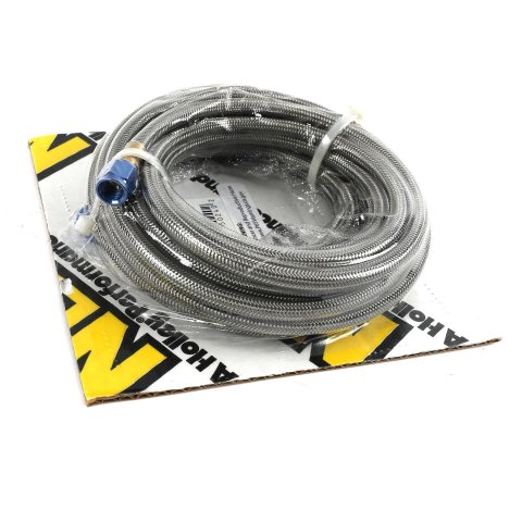 NOS Stainless Steel Braided Hoses 15305NOS Hose, Steel, -4 AN Female End, Blue, -4 AN Female End, Blue, 20 ft. Length, Each