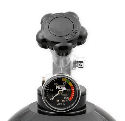 NOS 20 lbs. Nitrous Bottle 14760BNOS Oxide Bottles, Aluminum, Black, Capacity, Shipped Empty, Each