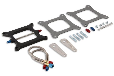 NOS Carburetor and Injector Plate Kits 12510NOS Nitrous Plate, Big Shot, Aluminum, Black, Square Flange, 4-Barrel Carburetor, 190, 225, 275, 300 hp, Kit