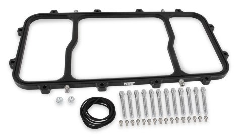 NOS Holley Hi-Ram LS Nitrous Plates 12535BNOS Oxide Plates, Plates, Fuel Injected Delivery, Aluminum, Black, Chevrolet, Small Block Gen I, Kit