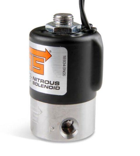 NOS Pro Race Nitrous Solenoids 18048RBNOS Oxide Solenoid, Race, Bottom Exit, 450 hp Flow Limit, 11.5 amps, Each