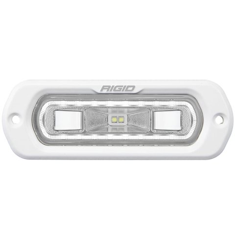 Rigid Industries Light Bars, Pods and Fog Lights 51200 Off-Road Light, SR-L Series Marine Spreader Pod 2 Wire Flush Mount White With White Halo