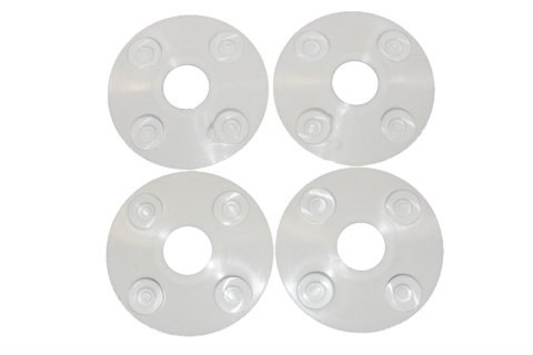 Dominator Hood Pin Scuff Plates DOM-1202-WH White - 4 and 16 rivets