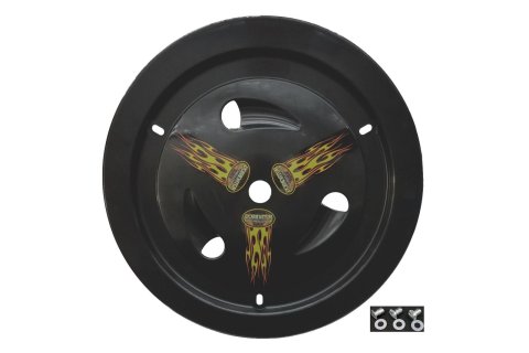 Dominator Race Products Wheel Covers DOM-1007-DZUS-BK Ultimate Cover - Real Style - Vented - Quick Fastener