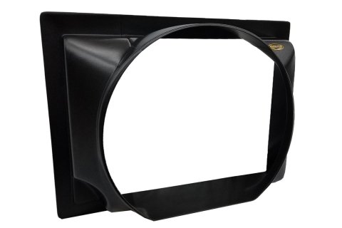 Dominator Radiator Shrouds DOM-555 Fan Shroud, Street Stock, Trim-to-Fit, Bolt-On, Single Fan, 19 in. Height, 31 in. Width, 8 in. Thickness, Plastic, Black, Each