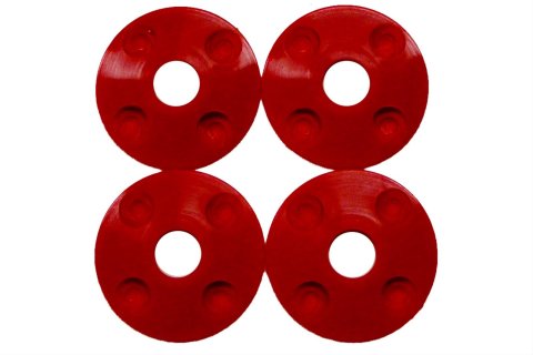 Dominator Hood Pin Scuff Plates DOM-1202-RD Red - 4 and 16 rivets