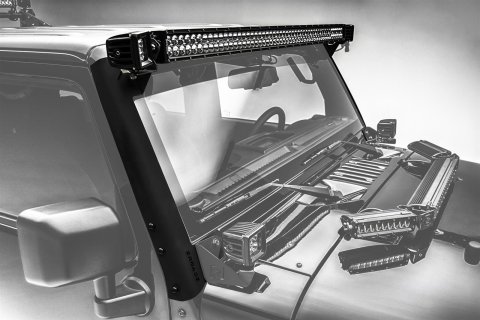 ZROADZ Auxiliary Light Mounting Brackets for 2007-2018 WRANGLER, 2018 WRANGLER JK - Z374811 2007-2017 JEEP JK: A Pillar Roof Level Single Bar 52" LED Bar Mounts Straight To Mount One 52" Zroadz LED Straight Bar