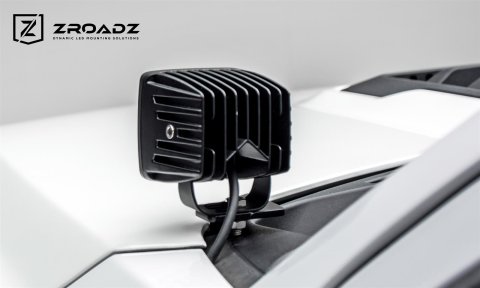 ZROADZ Hood Hinge LED Pod Light Kits Z365701-KIT2 2017 Ford F150 Raptor Mount KIT - Includes (2) 3" Cube Lights, Universal Wire Harness