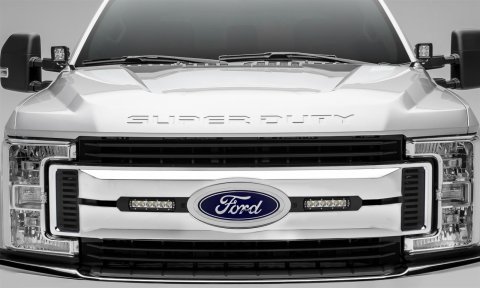 ZROADZ - Grilles and Grille Inserts for 2017-2019 F-250 SUPER DUTY, F-350 DUTY Z415571-KIT 2017-2017 FORD /350 OEM LED Light Bar Mounts (Black) Includes Two 6" Zroadz Slim Single Row LED Light Bars wire harness-