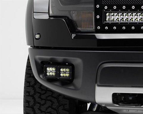 ZROADZ Auxiliary Light Mounting Brackets for 2010-2014 F-150 - Z325671 FORD F150-RAPTOR: Front Bumper Side Openings LED Bar Mounts to mount Two 3" Zroadz Cube Pod Work Lights or Similar Style Per side