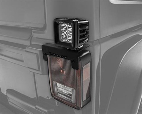 ZROADZ Auxiliary Light Mounting Brackets for 2007-2018 WRANGLER, 2018 WRANGLER JK - Z384812 2007-2017 JEEP : Tail Top LED Pod Mount to mount 3" Zroadz Cube Pod Work Lights or Similar Style illumination of Rear