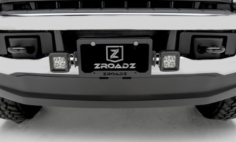 ZROADZ License Plate Frame LED Light Kits Z310005-KIT Universal license plate frame bracket mount KIT - includes (2) Zroadz 3" cube lights and wire harness