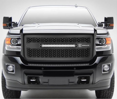 ZROADZ LED Grilles for 2015-2019 SIERRA 2500 HD, 3500 HD - Z312111 Grille GMC Sierra w 20 In Bar, Black Powder Coated Mild Steel, Includes Wiring Harness