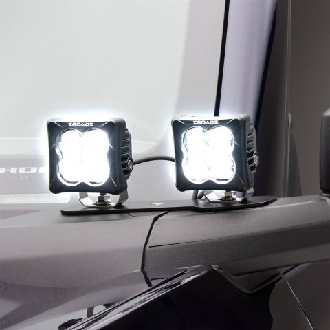 ZROADZ A-Pillar LED Pod Light Kits Z365401-KIT4 Pods, Kit with 3 Inch White Lights, Lower A Pillar, Bolt-On, No Drilling Required, Ford, Kit