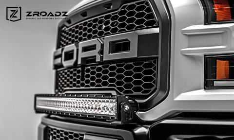 ZROADZ Front Bumper Top LED Light Brackets for 2017-2020 F-150 - Z325662 2017 Ford F150 Raptor Bar Mounts(Brackets Only) to mount 40" Curved or Similar Style light