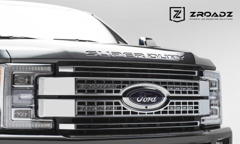 ZROADZ - Grilles and Grille Inserts for 2017-2019 F-250 SUPER DUTY, F-350 DUTY Z415371-KIT 2017-2017 FORD Super Duty F-250/350, Platinum OEM (Mounts to top section of grille) Led light bar mount kit mild steel-includes two
