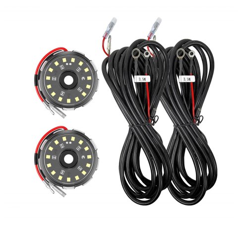 KC HiLiTES Cyclone V2 LED Lights 6333 Auxiliary Lights, V2, 2.20 in. Diameter, Fog Light, Clear Lens, Add-On Kit, 3.50 Meter Harnesses, Sold as a Kit
