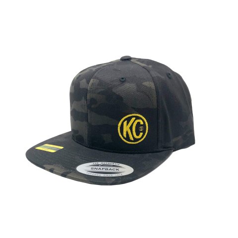 KC HiLiTES Black MultiCam Hats 70212 Logo, Camo/Black, Flat Bill, One Size, Adult, Snap, Each
