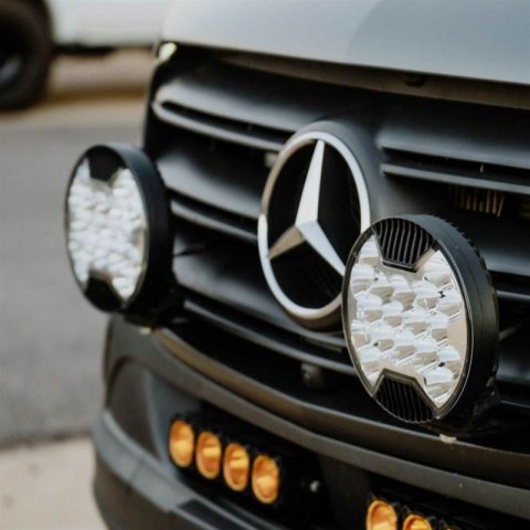 KC HiLiTES Grille Mount Light Brackets 73442 Mounting Bracket, Grille, Steel, Black Powdercoated, Mercedes Sprinter Van, Each
