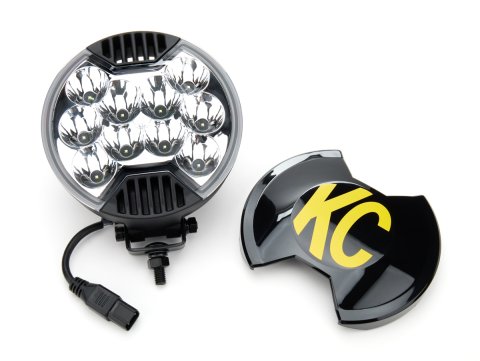 KC HiLiTES SlimLites 1100 Long Range Light, SlimLite, Round, Titanium, Ice Blue, 6.0 in. Diameter, 12 V, 130 Watts, Each