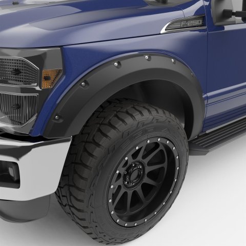 EGR No-Drill Bolt-On Look Fender Flares 793814 Flares, Bolt On Look, ABS Plastic, Black, 2.00 in. Wide, Ford, Front and Rear, Set of 4