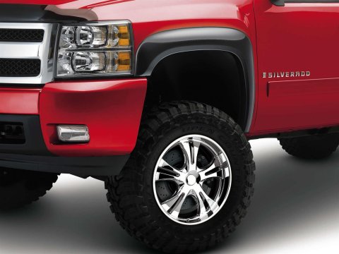EGR No-Drill Rugged Look Fender Flares for 2007-2012 SILVERADO 1500 - 751404 Flares, Look, Front, Rear, Black, Thermoplastic, Chevy, Silverado, Set of 4