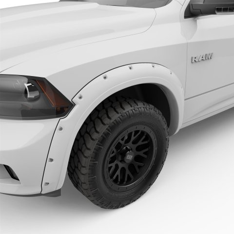 EGR Bolt-On Look Color Match Fender Flares 792754-PW7 Flares, Bolt On Look, ABS Plastic, Bright White, 2.0 in. Wide, Dodge, Ram, 1500, Front and Rear, Set of 4