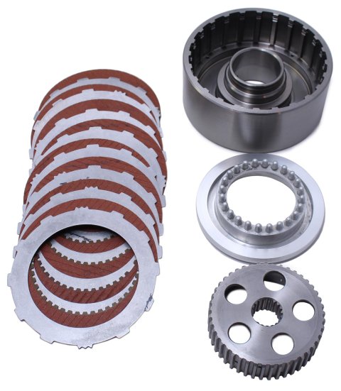 FTI Performance Automatic Transmission Direct Drums F2530 1800 HP, 8 RED RACE CLUTCHES & HIGH PERFORMANCE STEELS, MACHINED DRUM, NEW PTFE COATED BUSHINGS & LIP SEALS