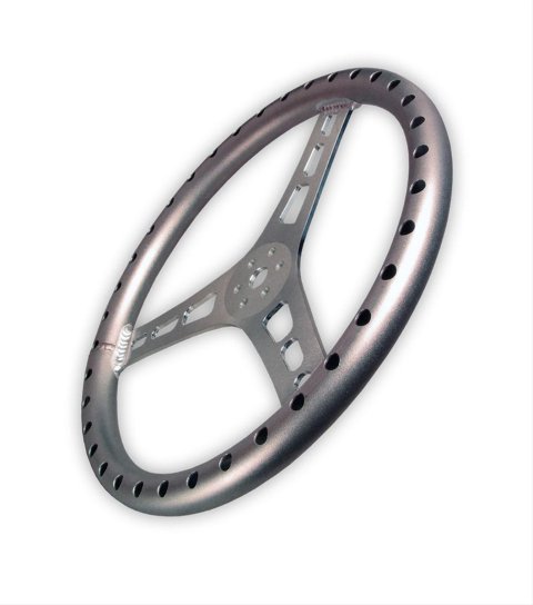 JOES Racing Products Aluminum Steering Wheels 13513-A Wheel, Aluminum, Natural, 3-Spoke, 2.5 in. Dish, 13 in. Diameter, 3-Bolt Mount, Each