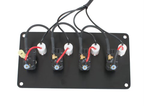 JOES Racing Products Switch Panels 46135 Panel, Dash Mount, Lighted, 4 Switches, Aluminum, Black, 6.625 in. Width, 3.500 in. Height, Kit