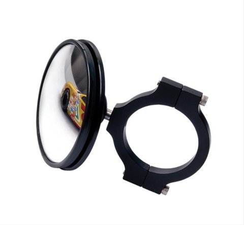 JOES Racing Products Side View Mirrors 11212 Mirror, Blindspot, Convex, Manual, Round, 3 in. Wide, Black Aluminum, For 1 1/2 in. Roll Bar, Each