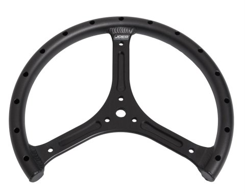 JOES Racing Products Quarter Midget Steering Wheels 13505-B Wheel, Midget, Aluminum, Black Anodized, 3-Spoke, No Dish, 11 in. Diameter, 3-Bolt Mount, Each