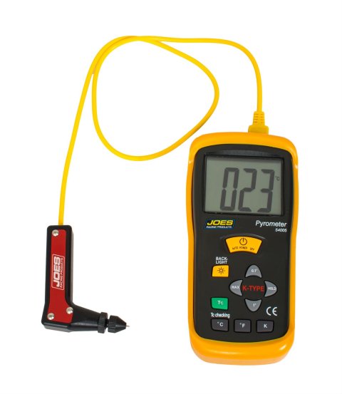 JOES Racing Products Tire Pyrometers 54005 Pyrometer, Single Display, LCD Readout, 58 To 500 degrees F, Plastic, Black/Gray, Each