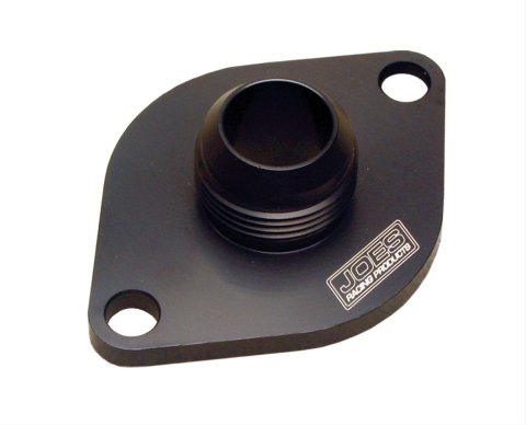 JOES Racing Products Water Neck Outlets 36060 Neck, Aluminum, Black Anodized, Straight Up, -20 AN Male Threads, Chevrolet, Each