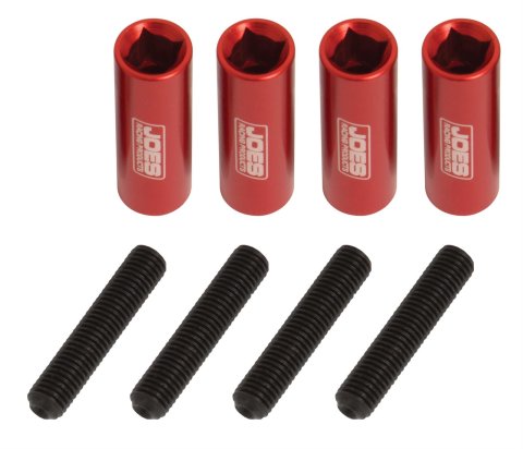 JOES Racing Products Valve Cover Fasteners 34352 Fasteners, 1/4 in. Drive Design, Aluminum/Steel, Red Anodized, 1/4 in.-28, Set of 4