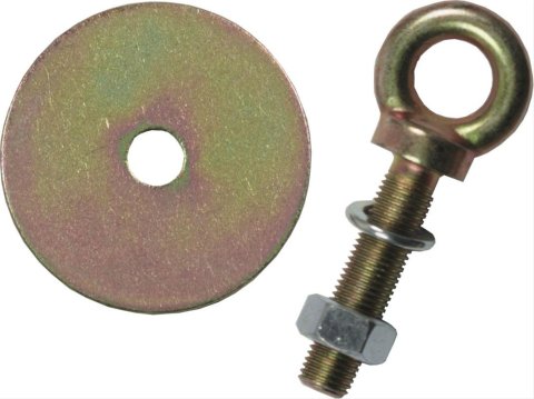 G-FORCE Seat Belt Eye Bolts 109L Mounting Hardware, Bolt, Nut, Washer, Steel, 1/2 in. Eye, 50mm Long, Each
