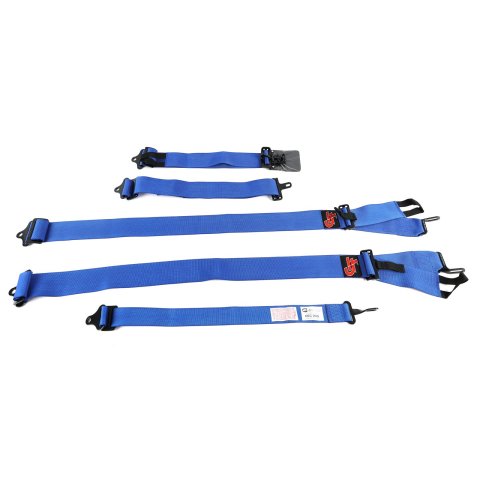 G-FORCE Latch and Link Individual Shoulder 5-Point Harness 6000BU Harness, Complete, Latch, Individual-Type, Bolt-In, Floor/Roll Bar Mount, Blue, Each