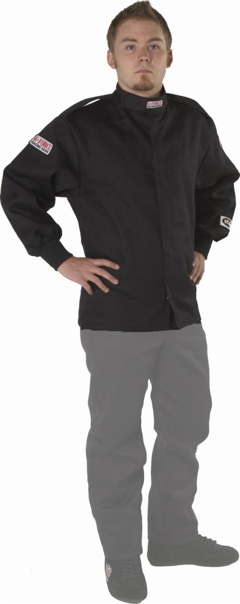 G-FORCE GF125 Driving Jackets 4126MEDBK Jacket, GF125, Single Layer, Pyrovatex, Medium, Black, Each