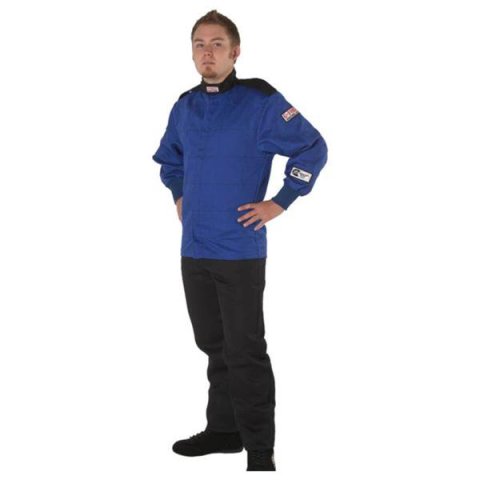 G-FORCE GF125 Driving Jackets 4126CMDBU Jacket, GF125, Single Layer, Pyrovatex, Blue, SFI 3.2A/1, Youth's Medium, Each